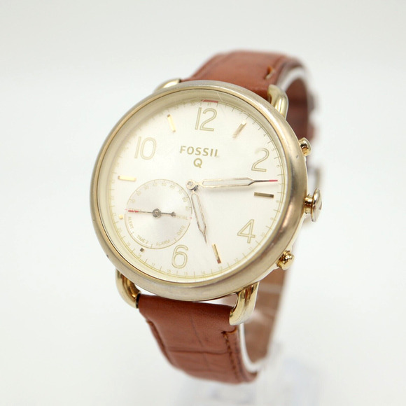 Fossil Q Tailor Hybrid Smartwatch 40mm Brown Leather FTW1129 w New Battery - Picture 1 of 16